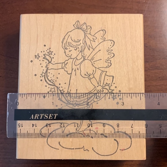 Fairy and Ballerina Wood Block Rubber Stamp Set of Three - Picture 10 of 11